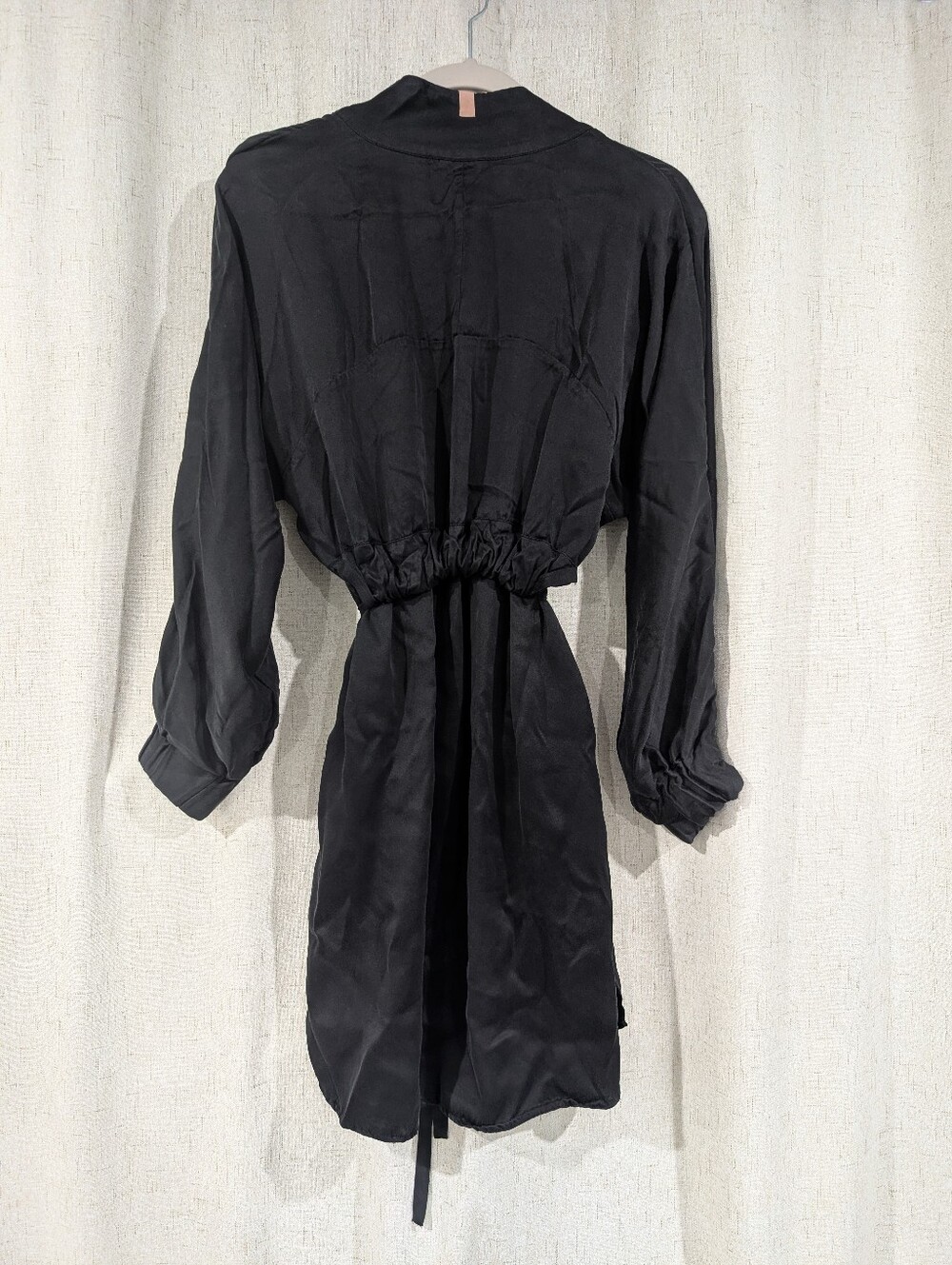 Lunya Washable Silk Robe Immersed Black XS/S - Picture 4 of 8